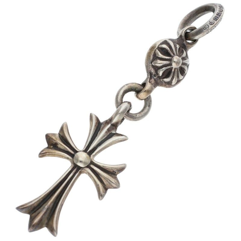 Chrome Hearts Tny CH Crs 1 Ball Tiny CH Cross Silver Pendant