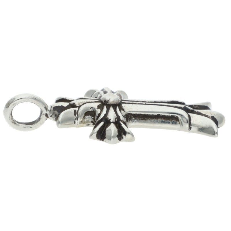 Chrome Hearts Dbl CH Crs Double CH Cross Silver Pendant — view 5