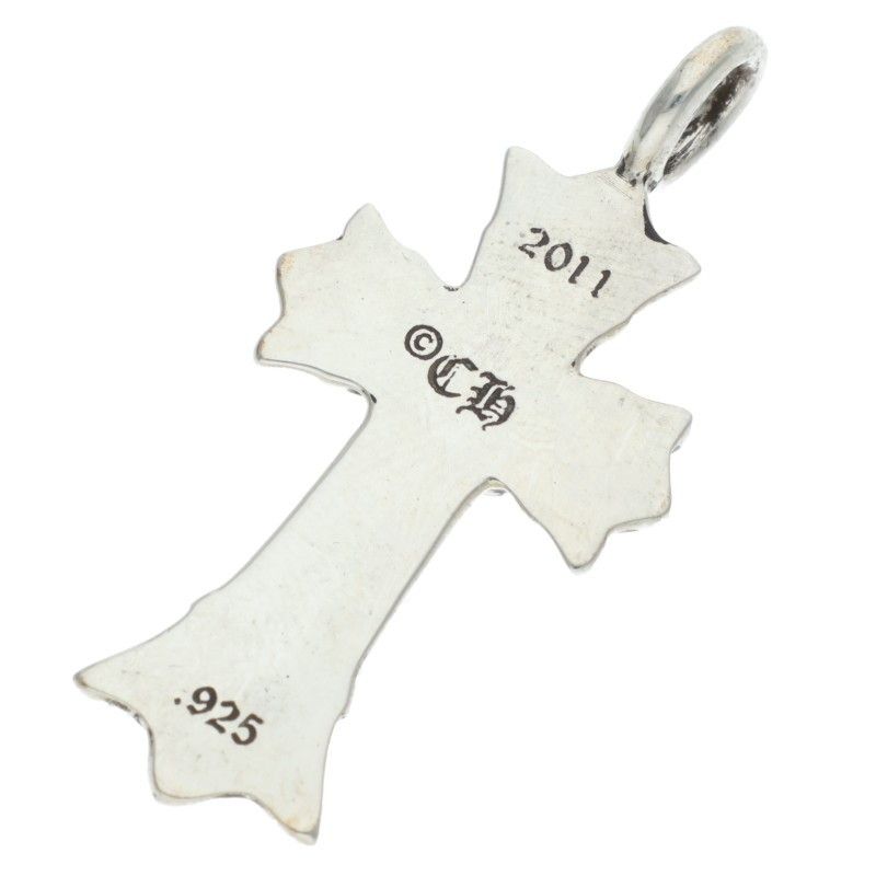 Chrome Hearts Dbl CH Crs Double CH Cross Silver Pendant — view 2