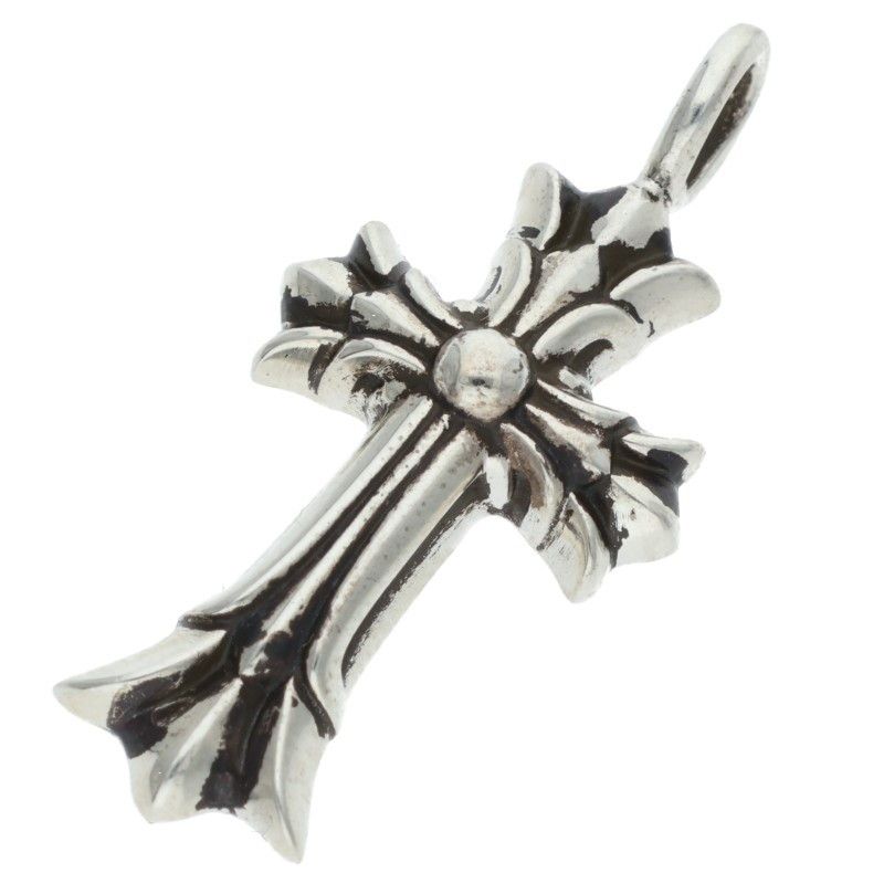 Chrome Hearts Dbl CH Crs Double CH Cross Silver Pendant
