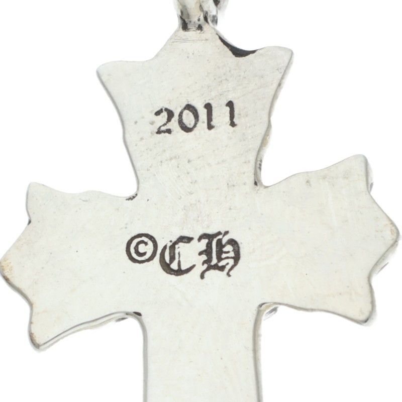 Chrome Hearts Dbl CH Crs Double CH Cross Silver Pendant — view 3