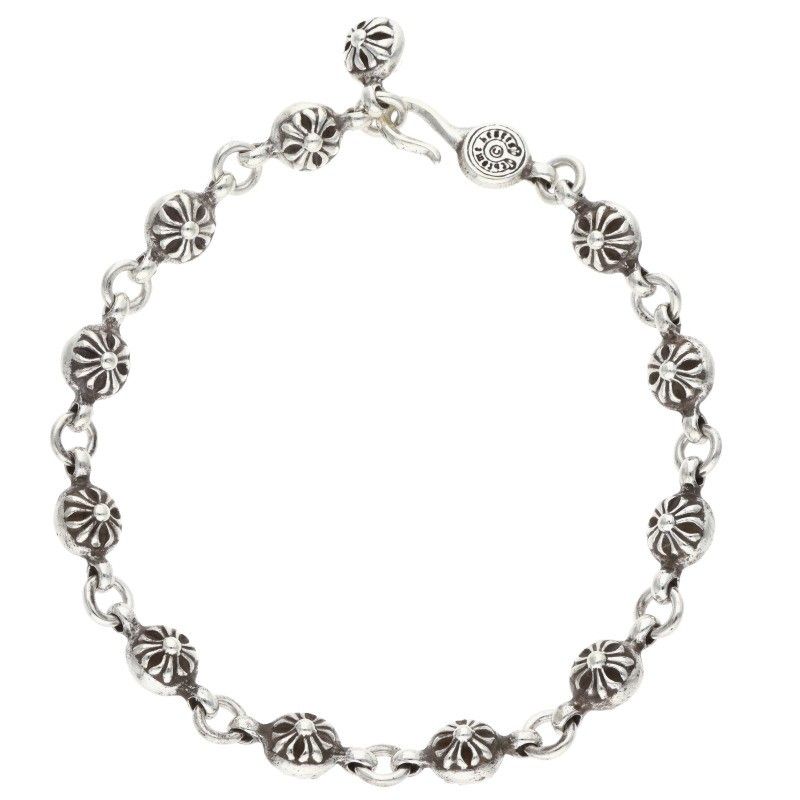 Chrome Hearts No1 Ball 1 Cross Silver Bracelet