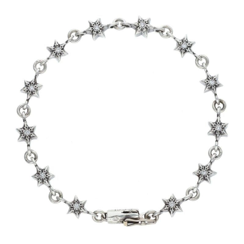 Chrome Hearts Chn Tny Star Diamond Vintage Silver Bracelet — view 2