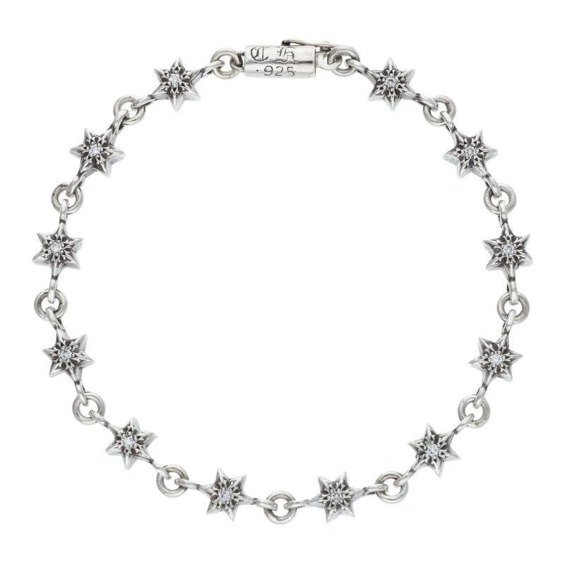 Chrome Hearts Chn Tny Star Diamond Vintage Silver Bracelet
