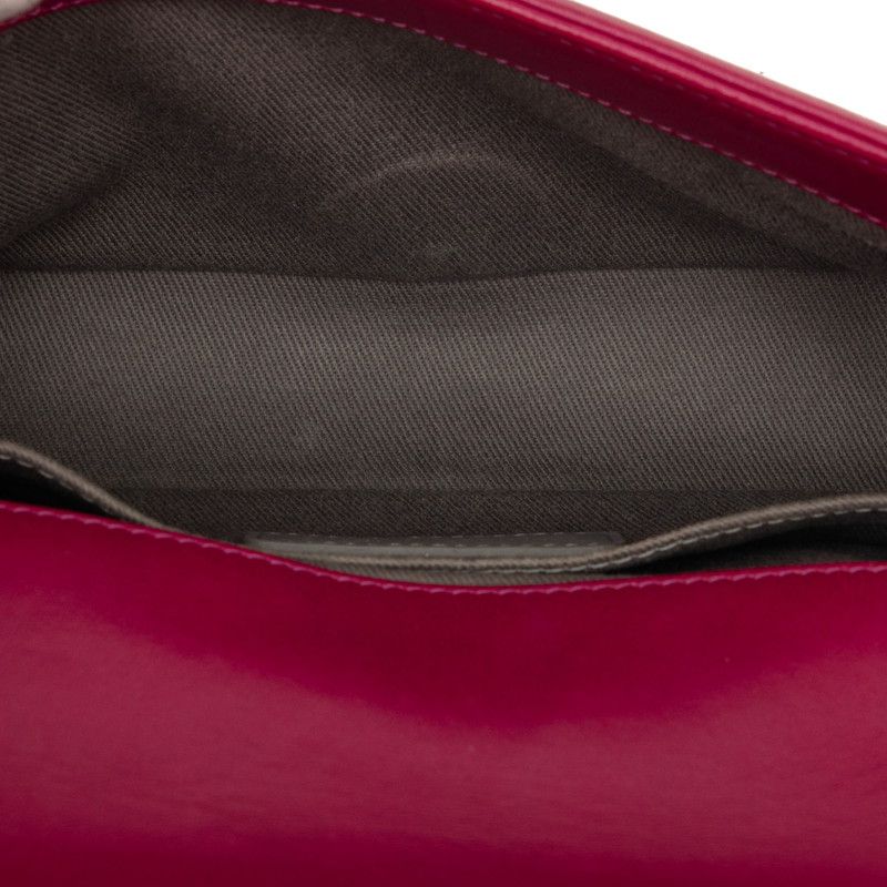 Chanel CC Logo Boy Chain Shoulder Bag Pink Velour Leather — view 6