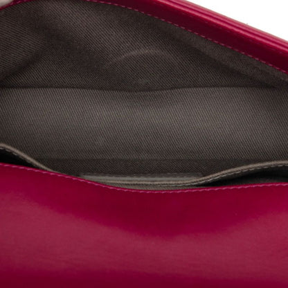 Chanel CC Logo Boy Chain Shoulder Bag Pink Velour Leather — view 6