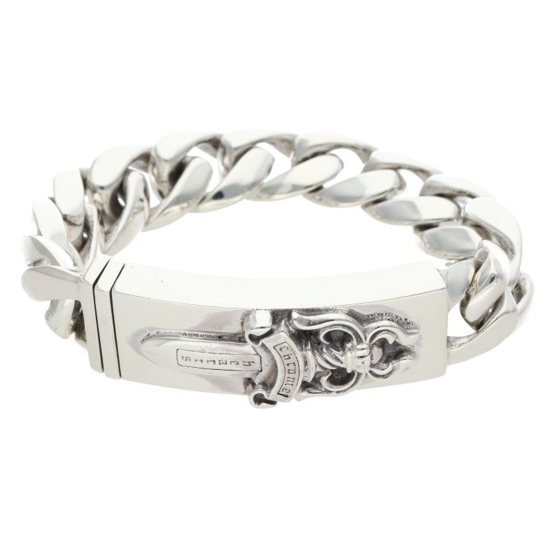 Chrome Hearts ID Dagger ID Classic Link Silver Bracelet