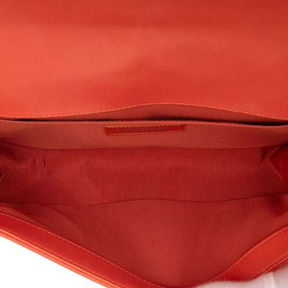 Chanel CC Logo Shoulder Bag Orange Multicolor Lambskin Tweed — view 4