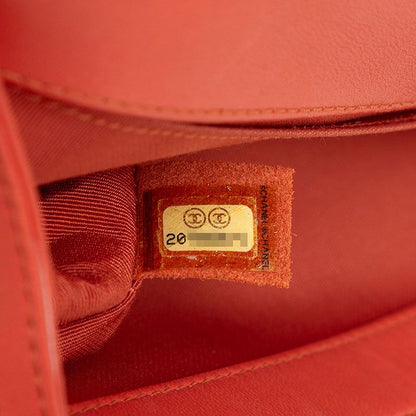 Chanel CC Logo Shoulder Bag Orange Multicolor Lambskin Tweed — view 6