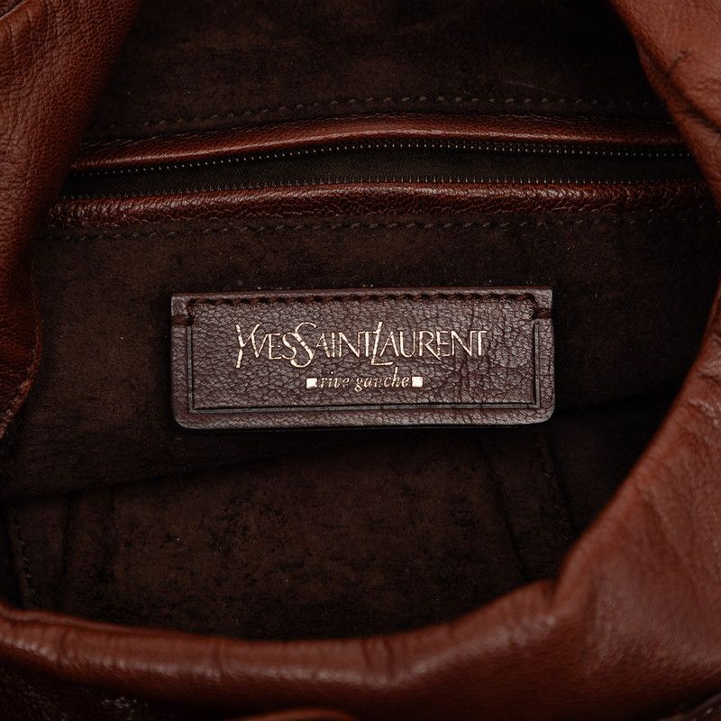 Saint Laurent Flower Naja Shoulder Bag Brown Leather — view 5
