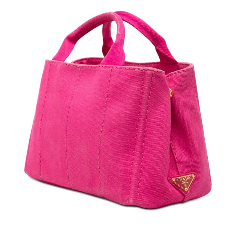 Prada Canapa Mini 2-Way Shoulder Bag Fuchsia Pink Canvas — view 2