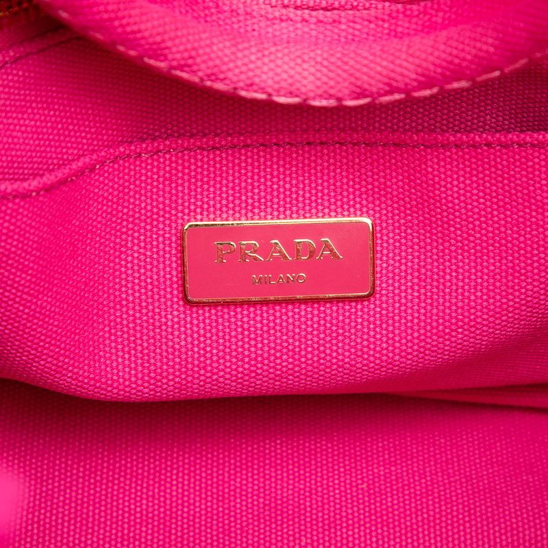 Prada Canapa Mini 2-Way Shoulder Bag Fuchsia Pink Canvas — view 5