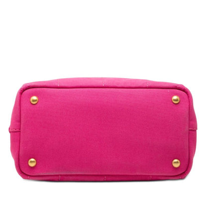 Prada Canapa Mini 2-Way Shoulder Bag Fuchsia Pink Canvas — view 3