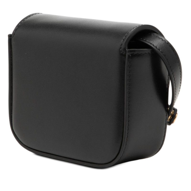 Celine Triomphe Mini Claude Crossbody Shoulder Bag Pochette Black Leather — view 2