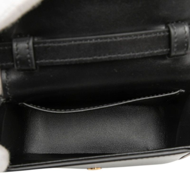 Celine Triomphe Mini Claude Crossbody Shoulder Bag Pochette Black Leather — view 4