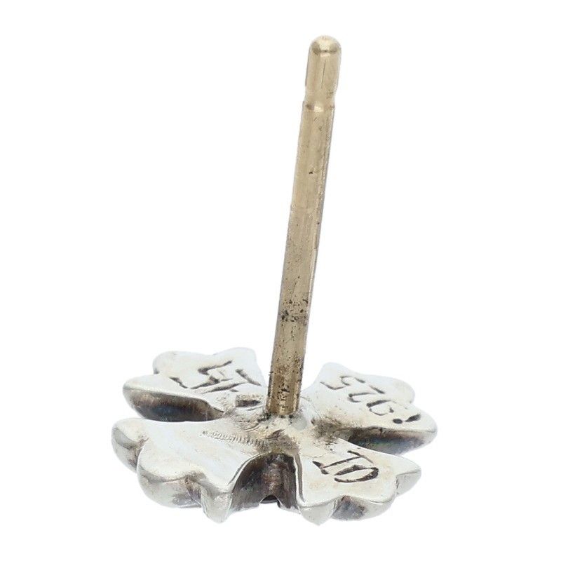 Chrome Hearts No2 CH Pls Dia CH Plus Stud 1 Diamond Silver Earrings — view 5