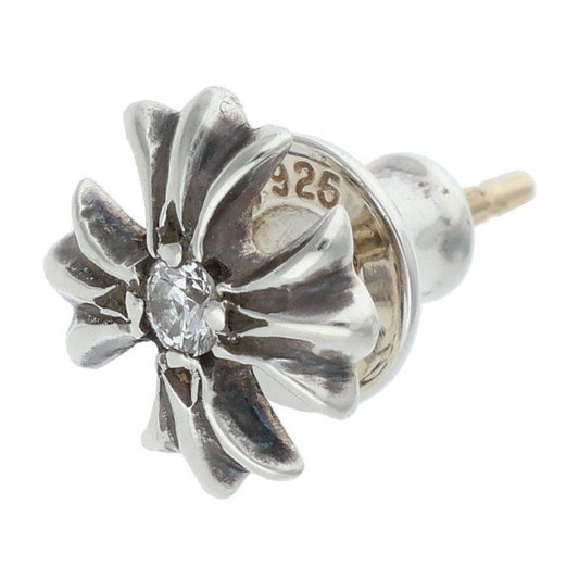 Chrome Hearts No2 CH Pls Dia CH Plus Stud 1 Diamond Silver Earrings