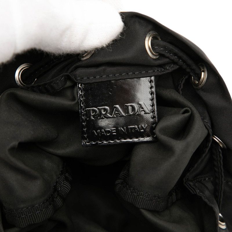 Prada Drawstring Pouch Case Black Nylon — view 6