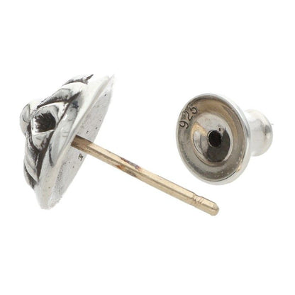 Chrome Hearts Stud Crsbll Cross Ball Silver Earrings — view 4