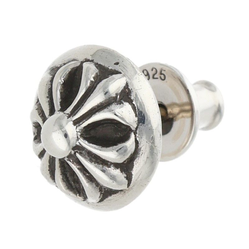 Chrome Hearts Stud Crsbll Cross Ball Silver Earrings
