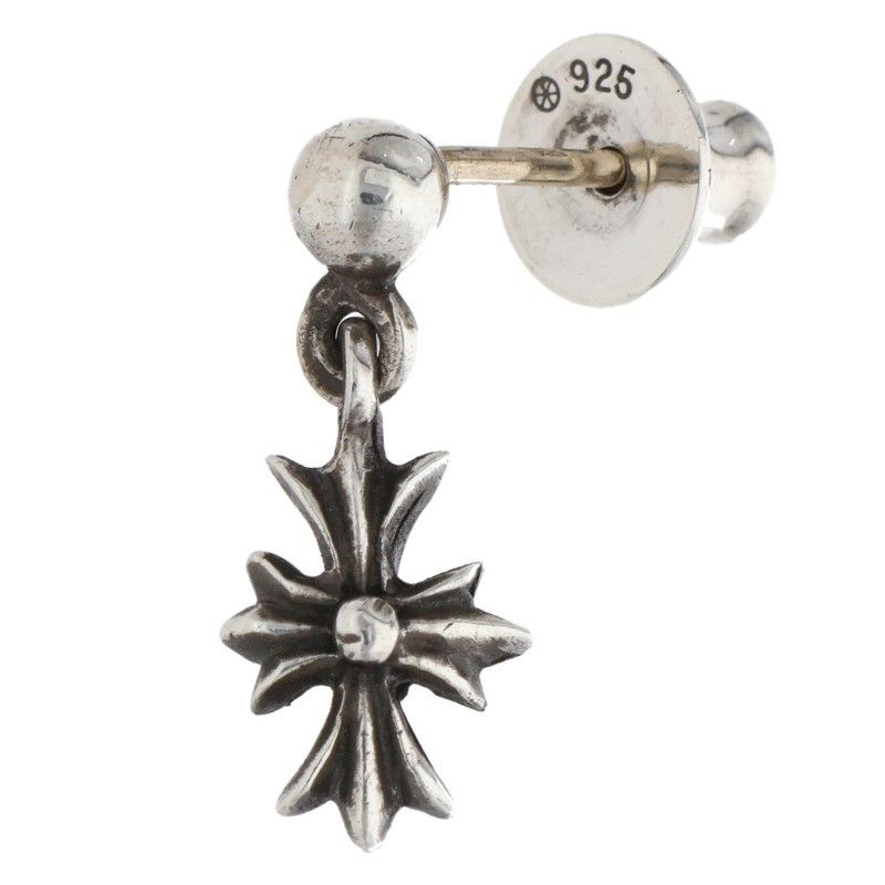 Chrome Hearts Tny CH Pls 1 Tiny Ech Plus Drop Silver Earrings