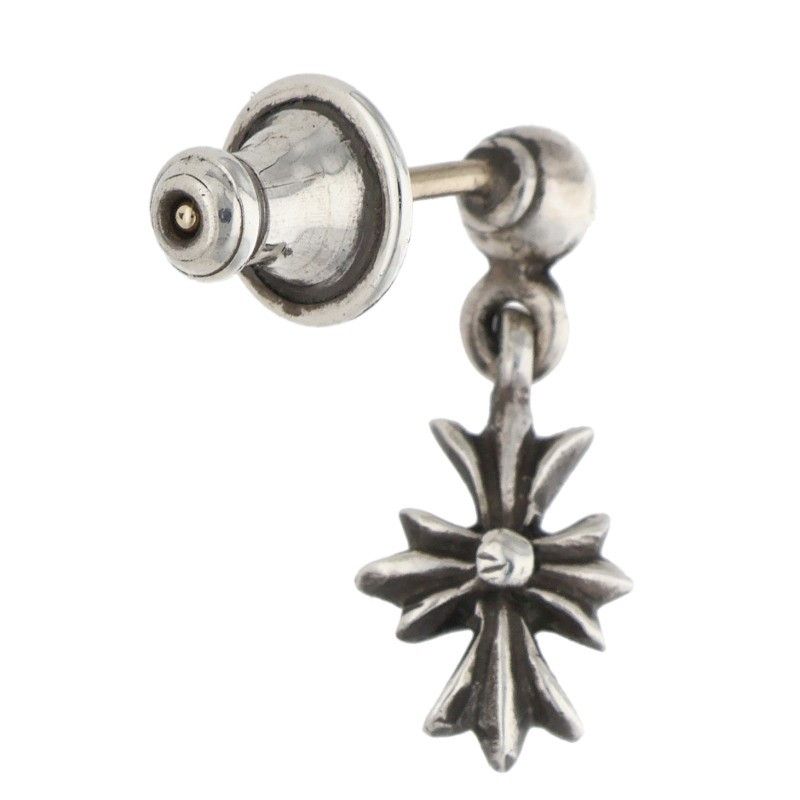 Chrome Hearts Tny CH Pls 1 Tiny Ech Plus Drop Silver Earrings — view 2