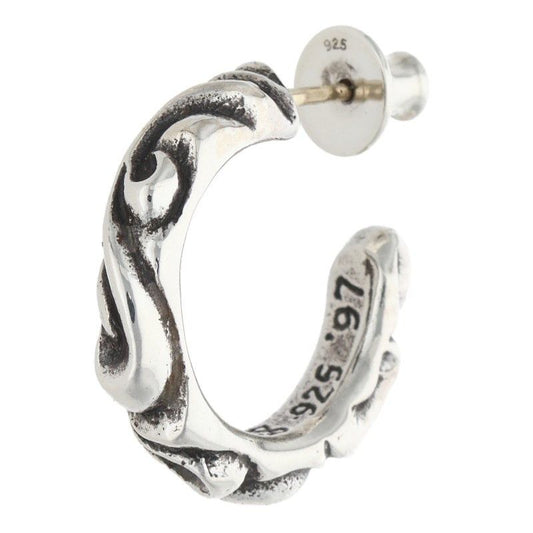 Chrome Hearts Hoop Scrool 1 Scroll Silver Earrings