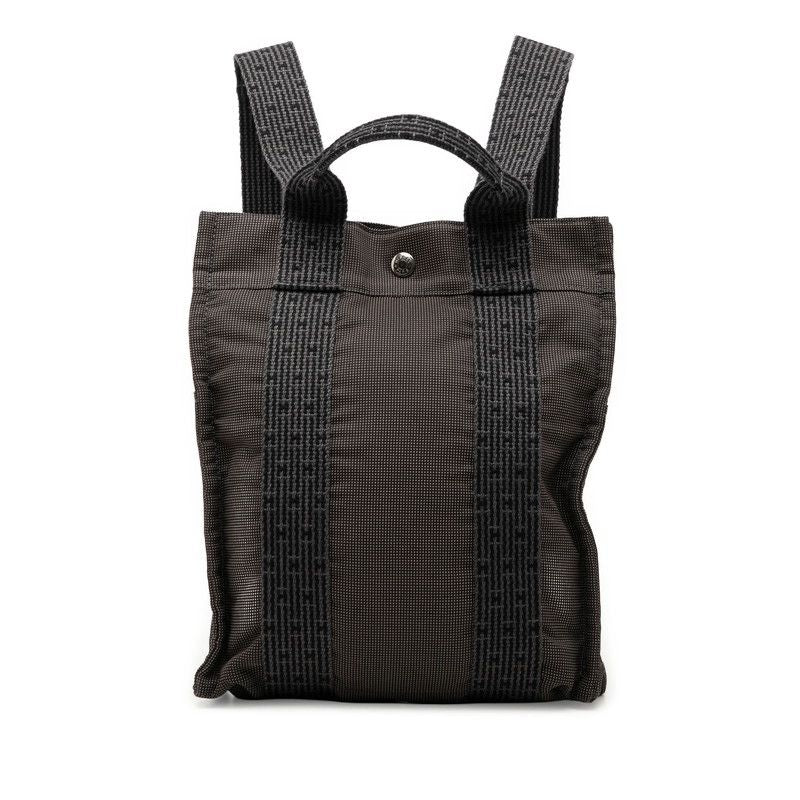 Hermes Her Line a Dos PM Backpack Black Gray Canvas