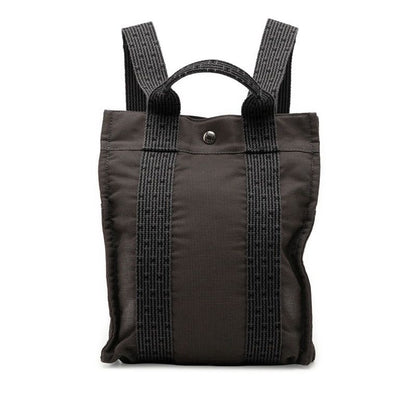 Hermes Her Line a Dos PM Backpack Black Gray Canvas