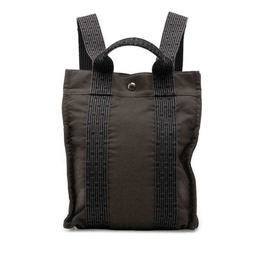 Hermes Her Line a Dos PM Backpack Black Gray Canvas