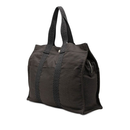 Hermes Her Line Tote GM Black Gray Canvas — view 2