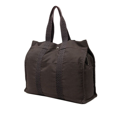 Hermes Her Line Tote GM Black Gray Canvas — view 2