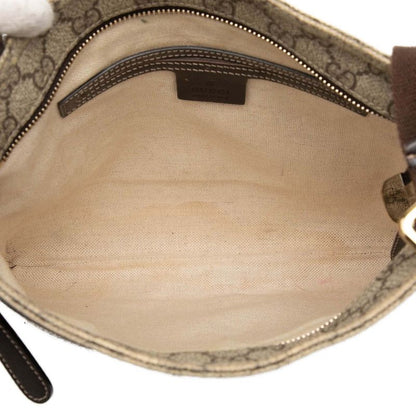 Gucci GG Supreme Crossbody Shoulder Bag Beige Brown Leather — view 4