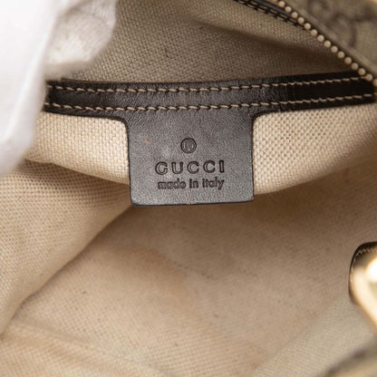 Gucci GG Supreme Crossbody Shoulder Bag Beige Brown Leather — view 6