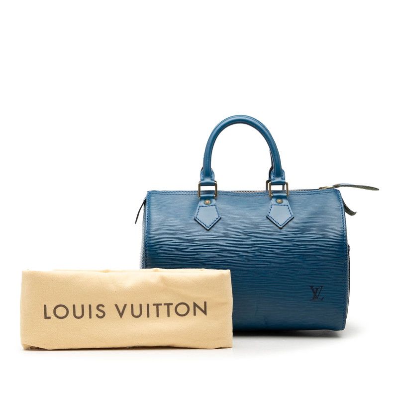 Louis Vuitton Epi Speedy 25 Mini Boston Bag Toledo Blue Leather — view 7