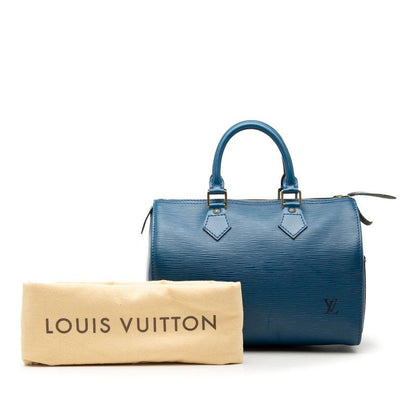 Louis Vuitton Epi Speedy 25 Mini Boston Bag Toledo Blue Leather — view 7