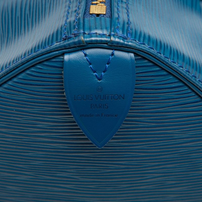 Louis Vuitton Epi Speedy 25 Mini Boston Bag Toledo Blue Leather — view 5