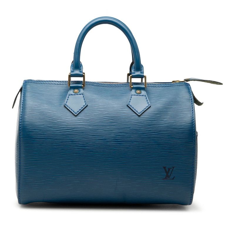 Louis Vuitton Epi Speedy 25 Mini Boston Bag Toledo Blue Leather