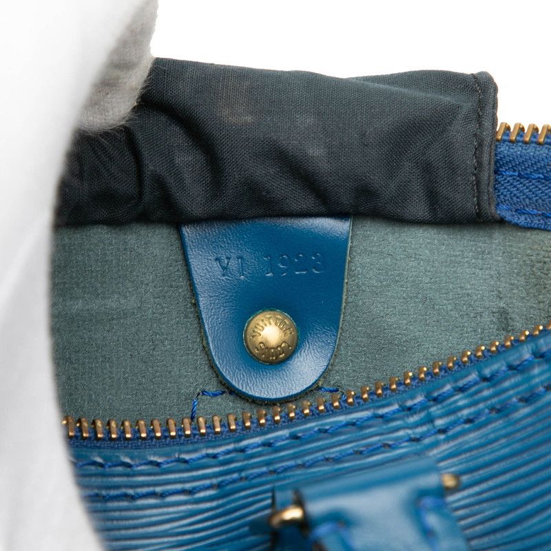 Louis Vuitton Epi Speedy 25 Mini Boston Bag Toledo Blue Leather — view 6