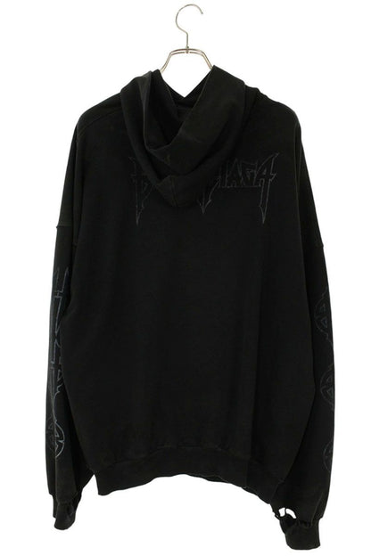 Balenciaga Parisian Vintage Processed Pullover Hoodie — view 2