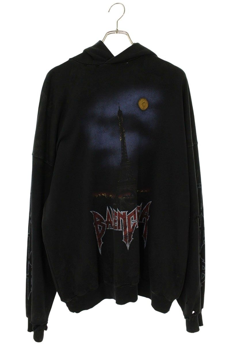 Balenciaga Parisian Vintage Processed Pullover Hoodie