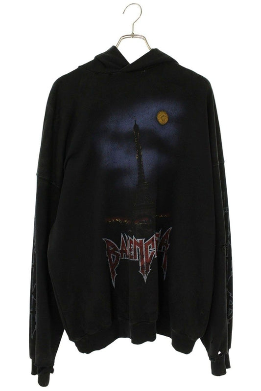 Balenciaga Parisian Vintage Processed Pullover Hoodie