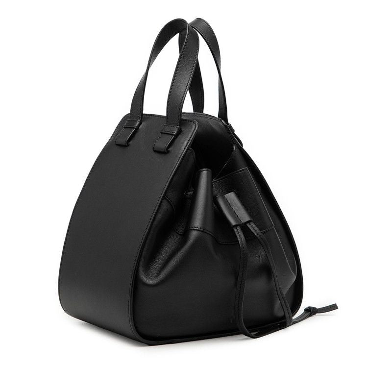 Loewe Anagram Hammock Small Shoulder Bag Drawstring 2-Way Black Leather — view 2