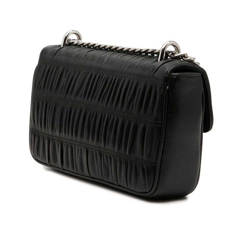Prada Nappa Gourmet Full Gathered Crossbody Chain Shoulder Bag Nero Black — view 2