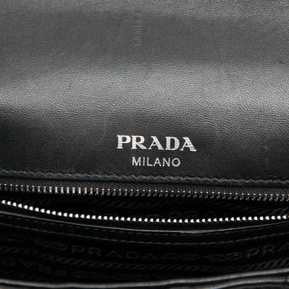 Prada Nappa Gourmet Full Gathered Crossbody Chain Shoulder Bag Nero Black — view 5