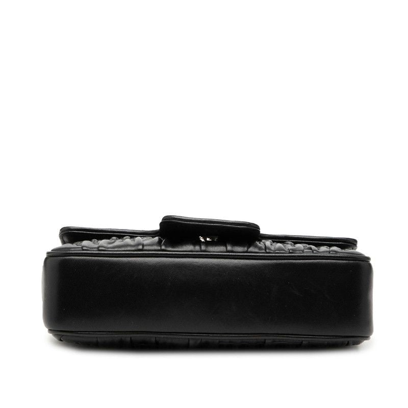 Prada Nappa Gourmet Full Gathered Crossbody Chain Shoulder Bag Nero Black — view 3