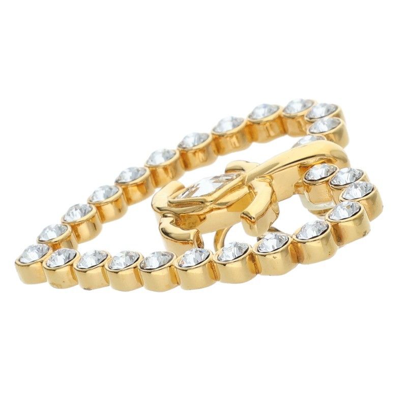 Chanel CC Logo Rhinestone Earrings — view 4