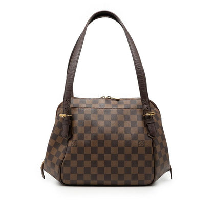 Louis Vuitton Damier Belem MM Shoulder Bag Ebene Brown Leather