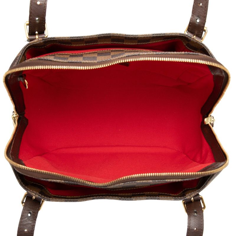 Louis Vuitton Damier Belem MM Shoulder Bag Ebene Brown Leather — view 4