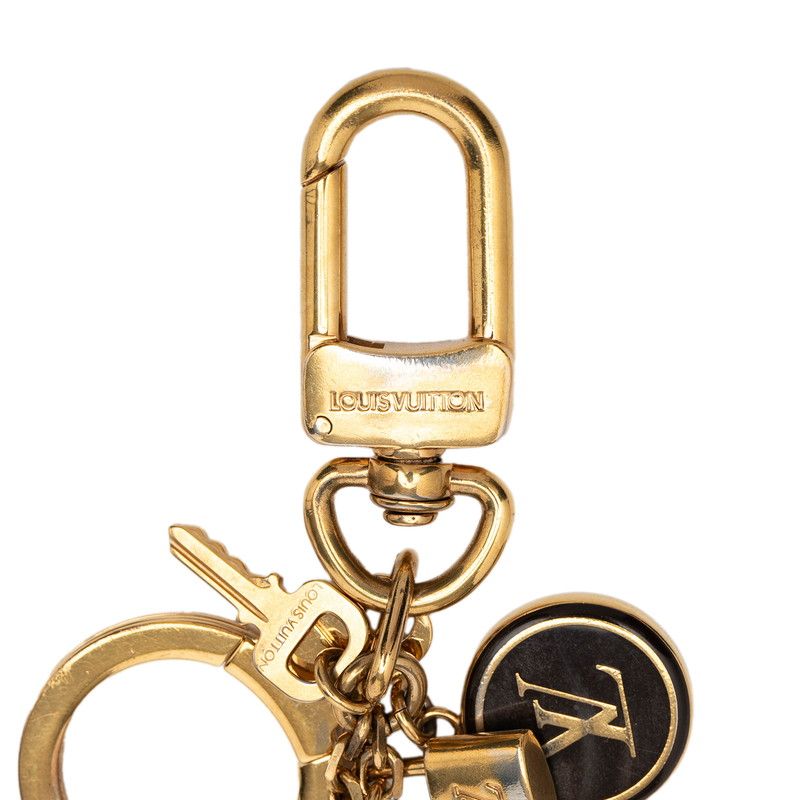 Louis Vuitton Porte Cles Pampille Bag Charm Key Holder Gold Black Plated — view 4